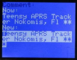 W2DEN APRS Tracker Comment Edit 1