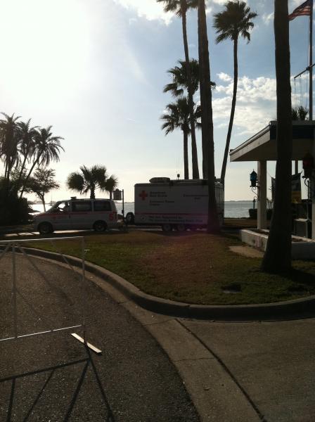 The race organizers asked us to park in the driveway in front of the Coast Guard Station where medical was based. Sweet views of the water and the race!