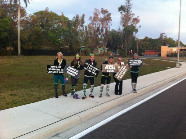 There were some really fun signs and crowds to encourage the runners. This was one of them.... photo taken by Bicycle Mobile 2 - KJ4FCZ.