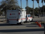 The arrival of the trailer the evening before the race. Thanks as always to the Red Cross for their support!